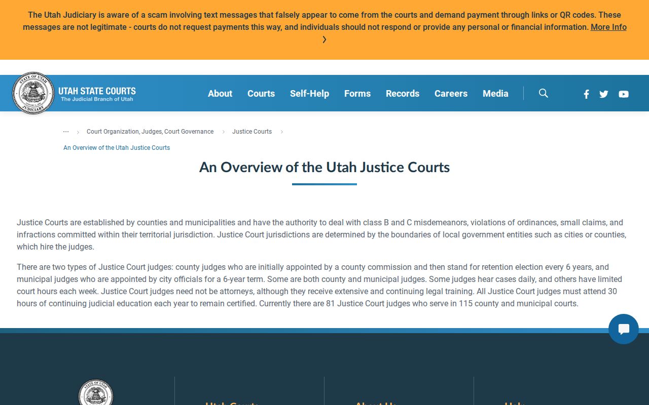 Emery County traffic warrant guidance, Utah Courts justice-court overview