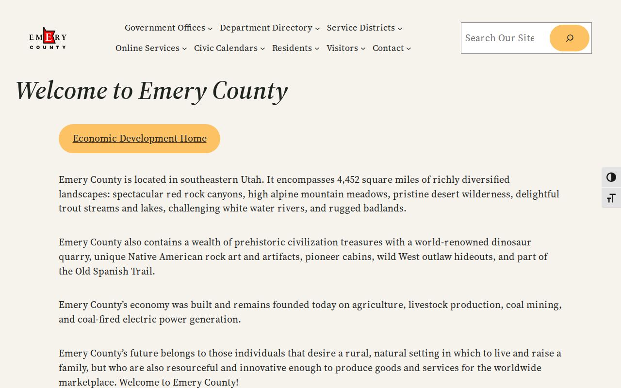 Emery County warrant records, county community and city-contact information